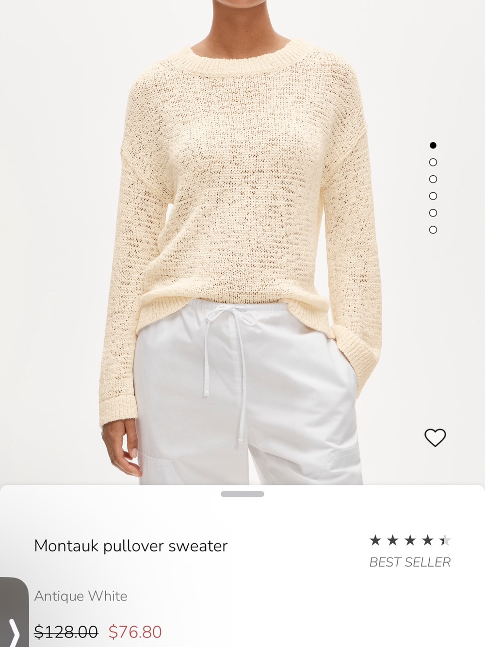 J. Crew Montauk Pullover Sweater - Antique White